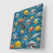 Sea creature wall clock quadratische wanduhr (Winkel)