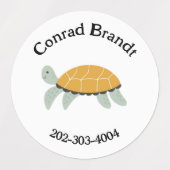 Sea Creature Waterproof Circle Sticker Name Labels (Design 2)