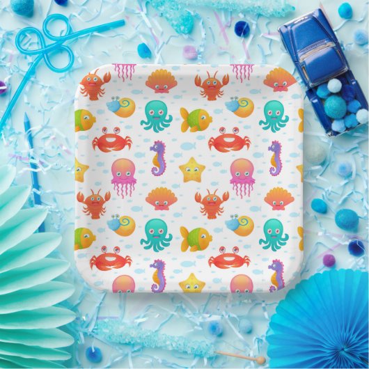 Sea Creatures Birthday Baby Shooter Pappteller (Party)