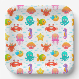 Sea Creatures Birthday Baby Shooter Pappteller