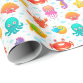 Sea Creatures Birthday Party Baby Shooter Geschenkpapier (Rolleneckpunkt)