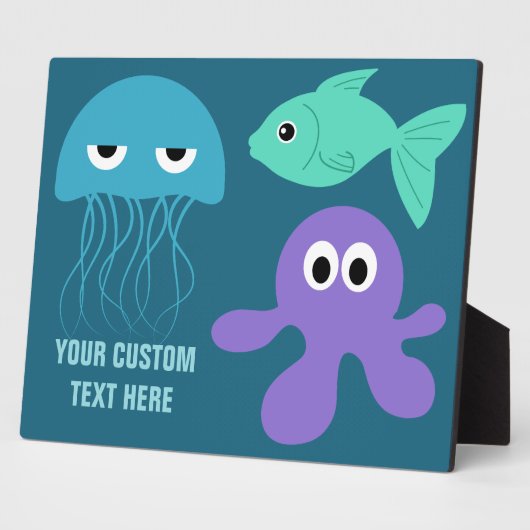 Sea Creatures custom text plaque Fotoplatte (Seite)