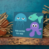 Sea Creatures custom text plaque Fotoplatte (Seite)