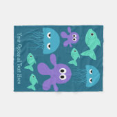 Sea Creatures Custom Vlies-Decks Fleecedecke (Vorderseite (Horizontal))