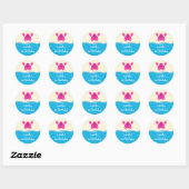 Sea Creatures Girl Favor Sticker (Blatt)