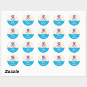 Sea Creatures Girl Favor Sticker (Blatt)