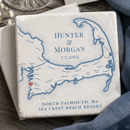Sea Crest Beach Resort Hochzeitsgeschenk Cape Cod Steinuntersetzer