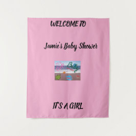 Sea Critters Babydusche Rosa Hintergrund Wandteppich