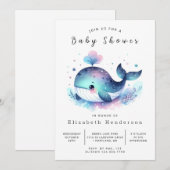 Sea Custom Whale Baby Dusche Einladung (Vorne/Hinten)