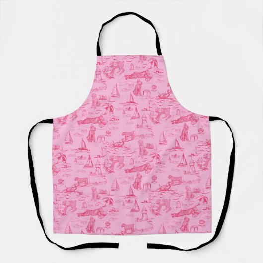 Sea Dog Toile Pink Schürze (Vorderseite)