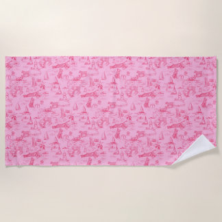 Sea Dog Toile Pink Strandtuch