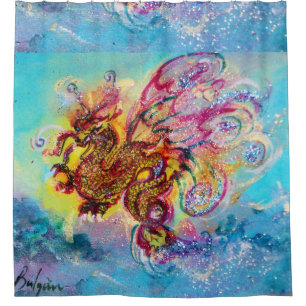 SEA DRAGON Aqua Blue Fantasy Duschvorhang
