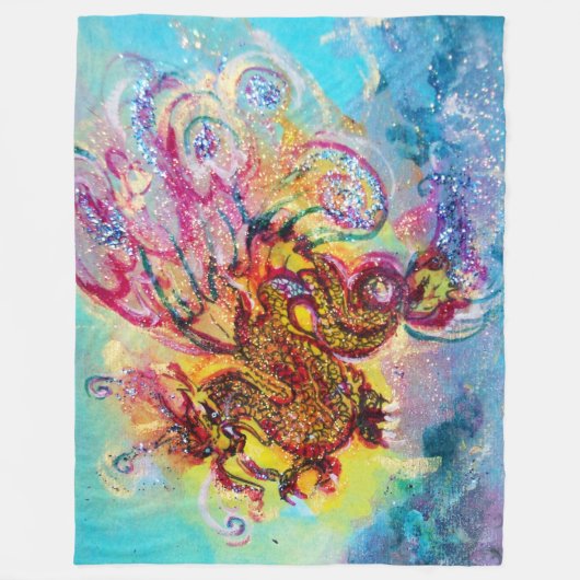 SEA DRAGON Aqua Blue Fantasy Fleecedecke (Vorderseite)