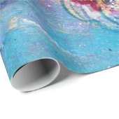 SEA DRAGON Aqua Blue Fantasy Geschenkpapier (Rolleneckpunkt)