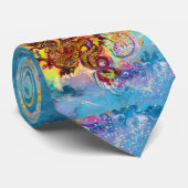 SEA DRAGON Aqua Blue Fantasy Krawatte (Gerollt)