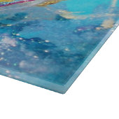 SEA DRAGON Aqua Blue Pink Fantasy Schneidebrett (Ecke)