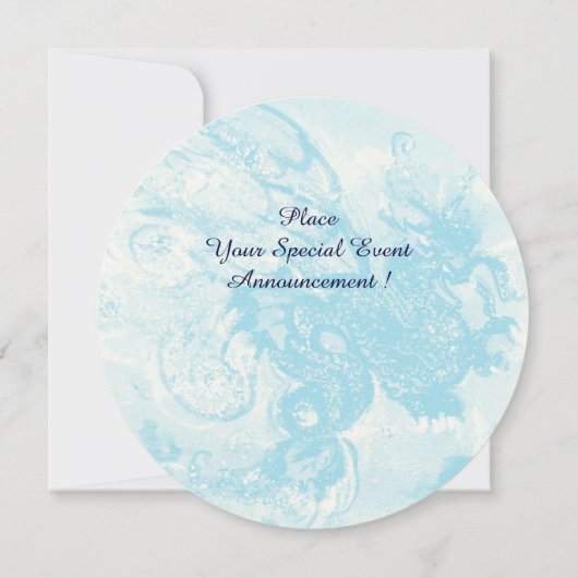 SEA DRAGON Blau violett lila schwarz gelb Einladung (Rückseite)