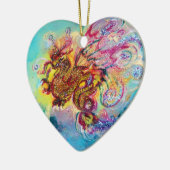 SEA DRAGON Herz Keramik Ornament (Links)