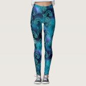 Sea Dragon Monster Turquoise Personalisierte Leggi Leggings (Vorderseite)