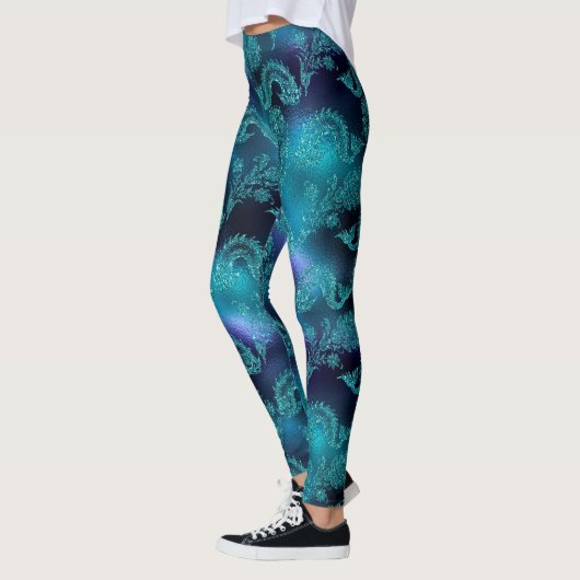 Sea Dragon Monster Turquoise Personalisierte Leggi Leggings (Links)
