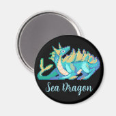 Sea Dragon pixel art Magnet (Vorderseite/Rückseite)