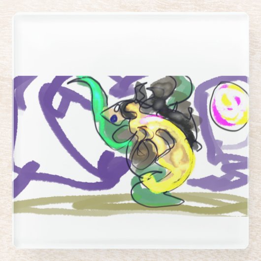 Sea dragon Summer Glasuntersetzer (Vorderseite)