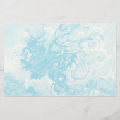 SEA DRAGON UNTER WAVES Fantasy Pink Blue Briefpapier (Rückseite)