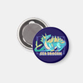 Sea dragon, zee draak pixel art magnet (Vorderseite/Rückseite)