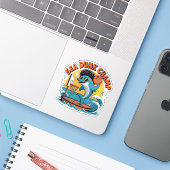 Sea Dunk Champ Dolphin Afro Basketball Aufkleber (Laptop mit iPhone)