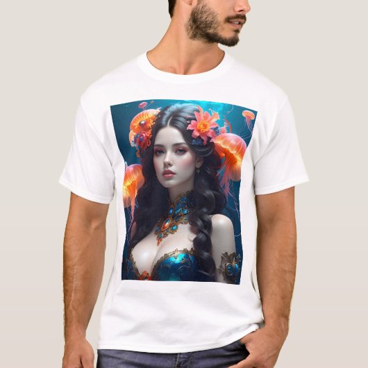Sea Empress – Mystical Beauty in a Jellyfish Realm T-Shirt (Vorderseite)