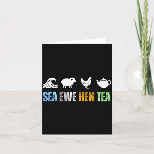 Sea Ewe Hen Tea Funny Joke Karte (Vorderseite)