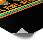 Sea Ewe Hen Tea Funny Pun Saying Retro Style  Poster (Ecke)