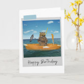 Sea Fishing Cat Funny Birthday Card Karte (Gelbe Blume)