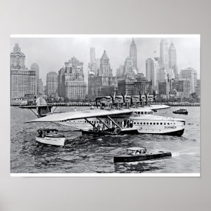 Sea Flugzeug besucht den Großen Apfel Poster