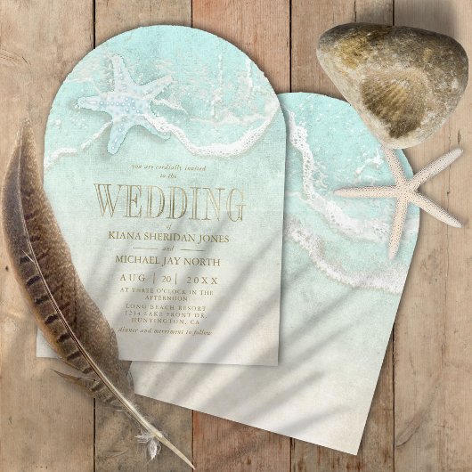 Sea Foam Beach Wedding Arch ID837 Einladung