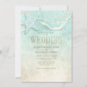 Sea Foam Beach Wedding ID837 Einladung (Vorderseite)