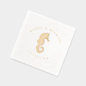 Sea Foam Beach Wedding Seepferd ID837 Servietten Mit Folie (Links)
