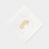 Sea Foam Beach Wedding Seepferd ID837 Servietten Mit Folie (Rechts)