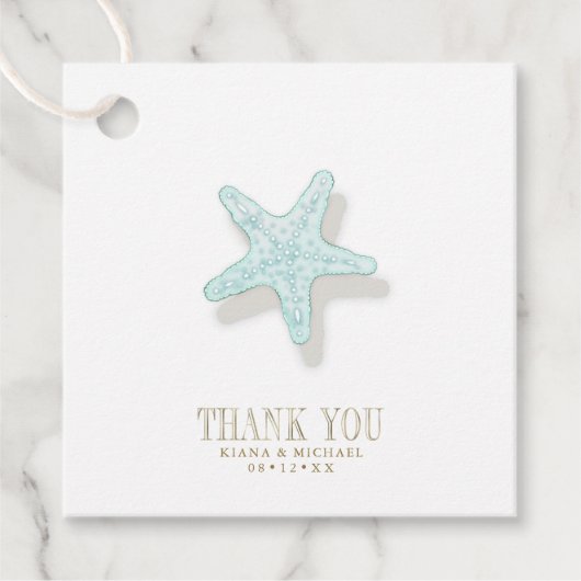 Sea Foam Beach Wedding Starfish ID837 Geschenkanhänger (Vorderseite)