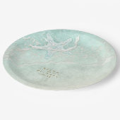 Sea Foam Beach Wedding Starfish ID837 Pappteller (Schrägansicht)