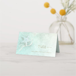 Sea Foam Beach Wedding Starfish ID837 Platzkarte