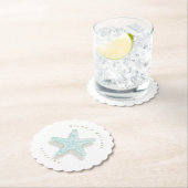Sea Foam Beach Wedding Starfish ID837 Untersetzer (Vor Ort)