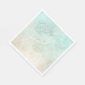 Sea Foam Beach Wedding Turtle ID837 Serviette (Ecke)