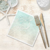 Sea Foam Beach Wedding Turtle ID837 Serviette