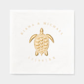 Sea Foam Beach Wedding Turtle ID837 Servietten Mit Folie (Vorderseite)