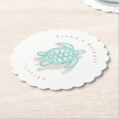 Sea Foam Beach Wedding Turtle ID837 Untersetzer (angewinkelt)