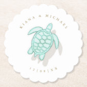 Sea Foam Beach Wedding Turtle ID837 Untersetzer (Vorderseite)