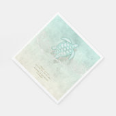 Sea Foam Beach Wedding Vielen Dank V1 ID837 Serviette (Ecke)