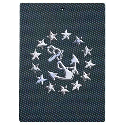 Sea Foam Chrome Yacht Flag Automotive Grille Print Klemmbrett (Rückseite)