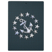 Sea Foam Chrome Yacht Flag Automotive Grille Print Klemmbrett (Rückseite)